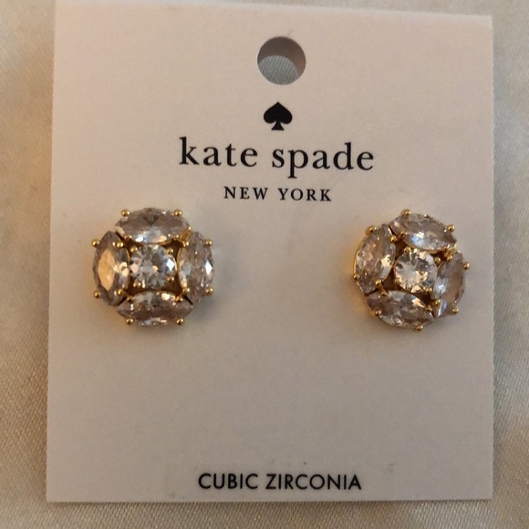 Kate Spade Flying Colors Marquise & Round Clear CZ Cluster Stud Earrings NWT - Picture 5 of 12